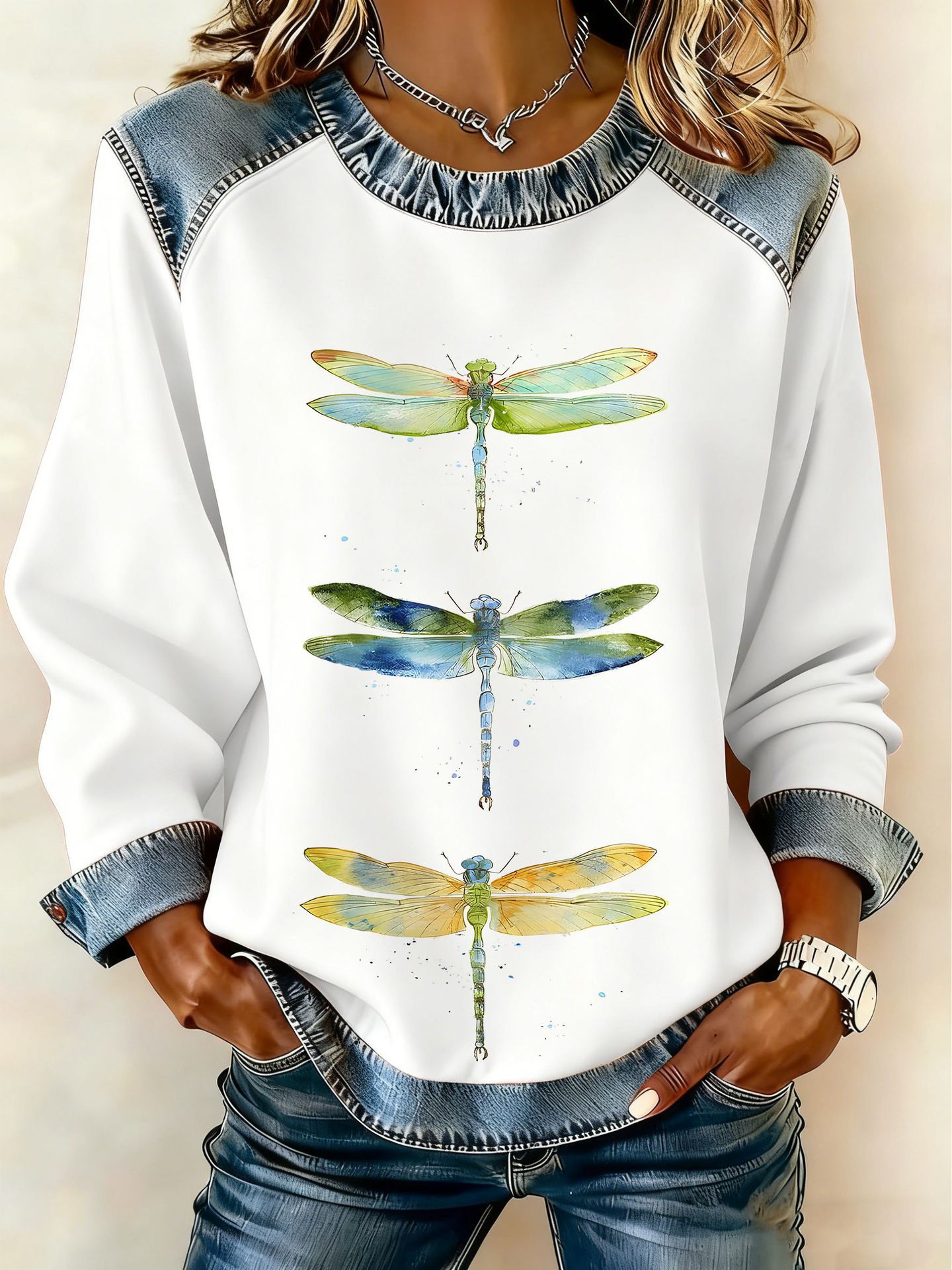 2025 Autumn Winter Women's New Animal Lion Tiger Print Women's Round Neck Sweatshirt
