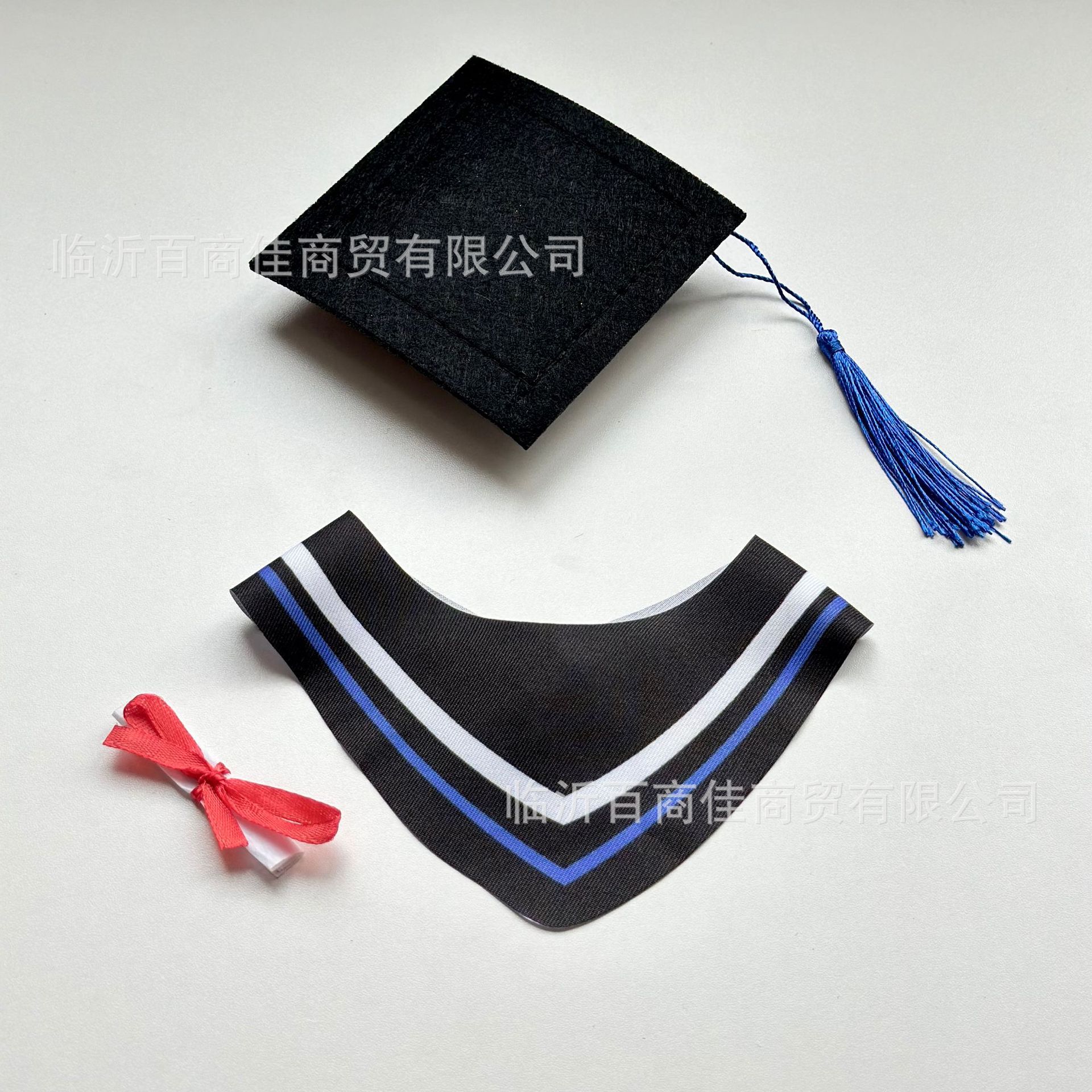蓝围巾+蓝流苏+证书【普通款】 · 高度25CM左右玩偶【可印LOGO】