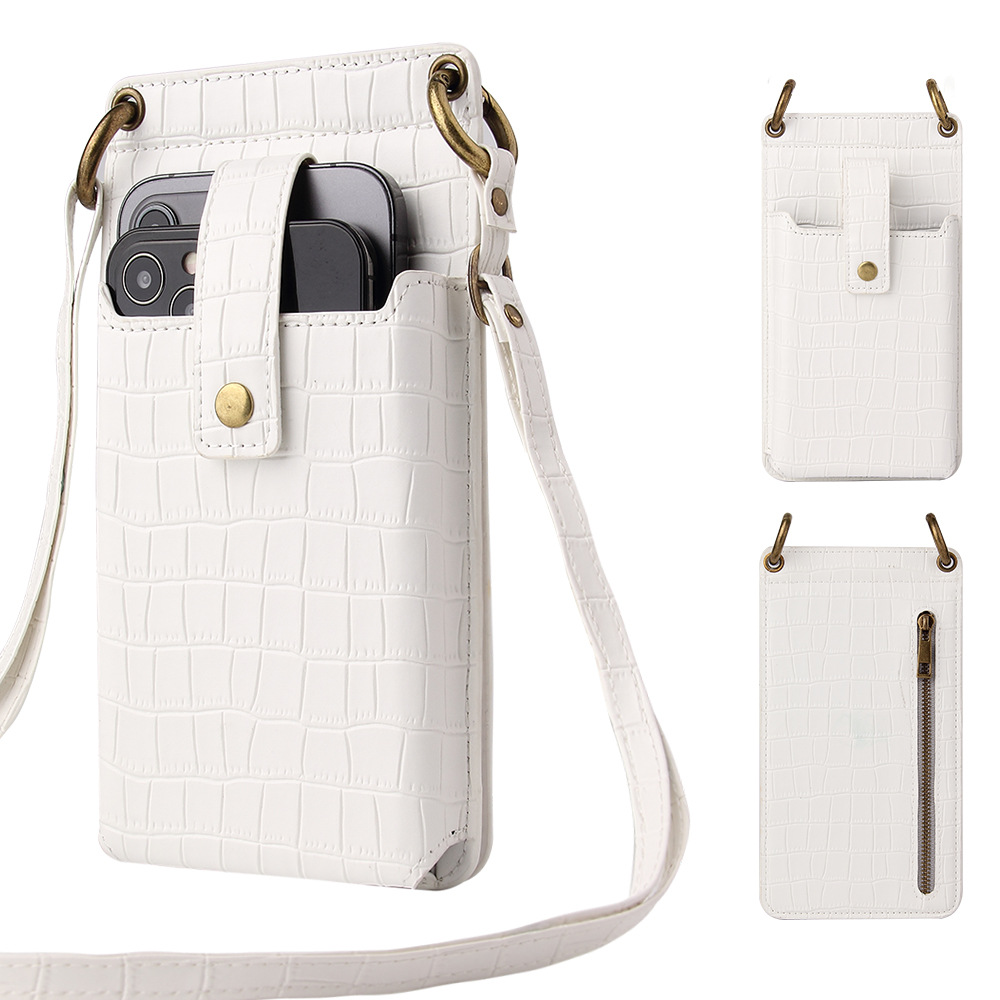 New multifunctional crossbody small bag for women, mini single shoulder crocodile texture coin purse