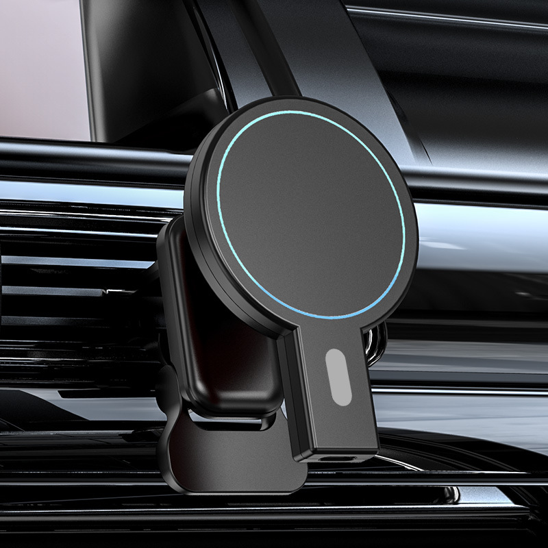 New car magnetic wireless charger, compact and portable, suitable for Apple 14 15W fast charge wireless charger car
