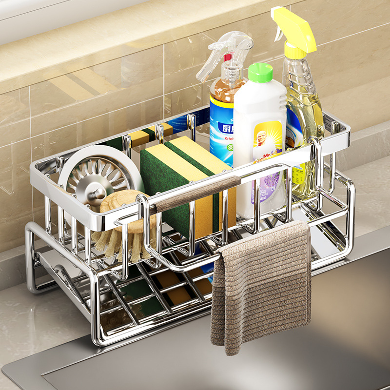 Kitchen Storage Racks, Dish Towel Racks, Sink Drain Racks, Sponge Racks, Storage Containers, Stainless Steel Kitchenware