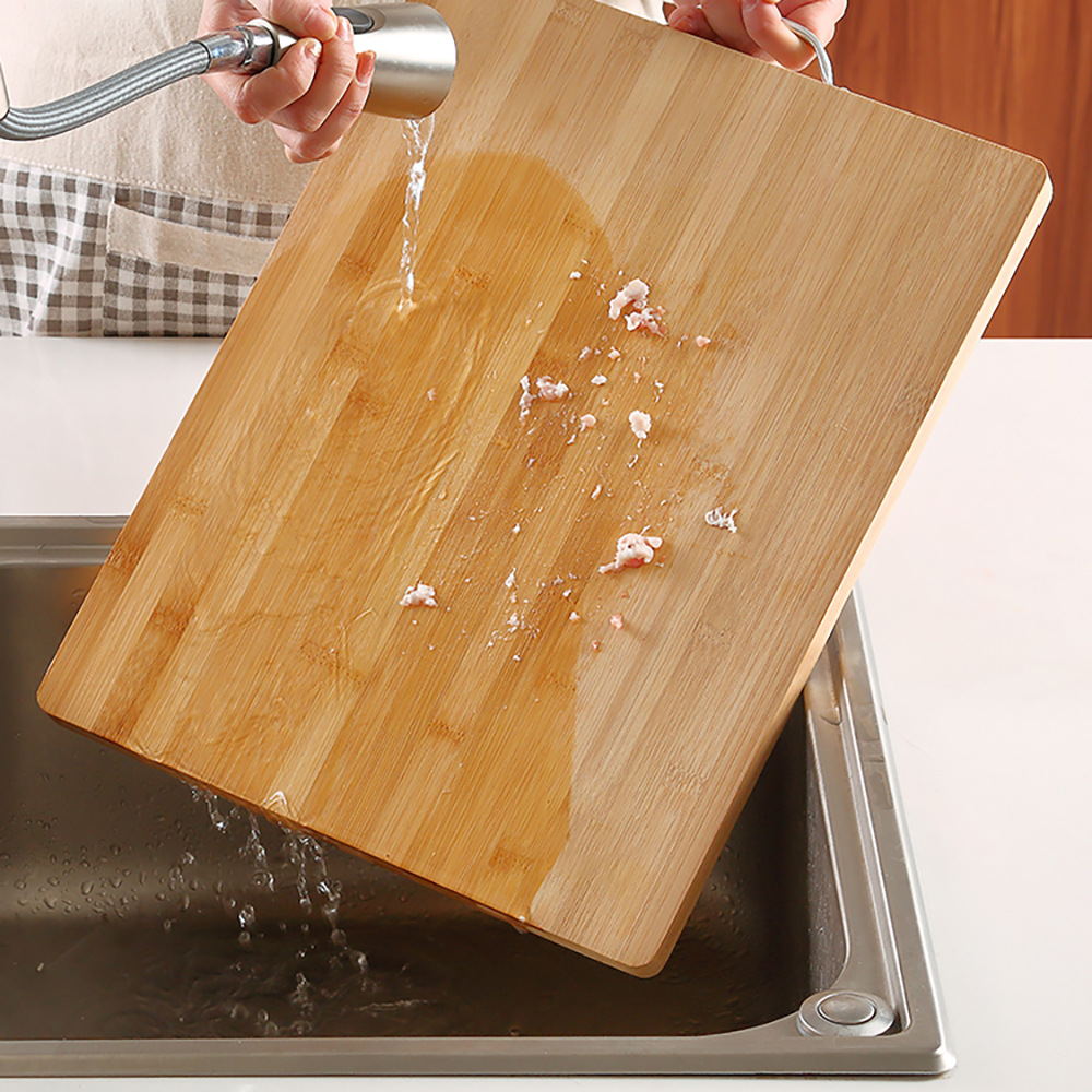 Bamboo cutting board with handle, kitchen double-sided hanging chopping board, restaurant dual-use bamboo solid wood large thickened board