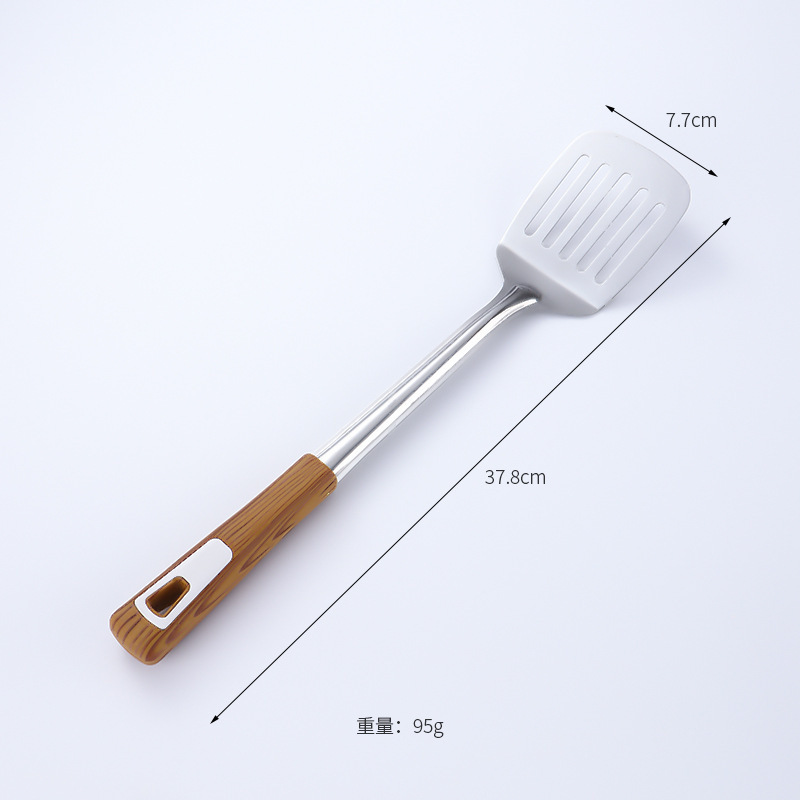 Stainless steel kitchen utensils thickened wok spatula soup spoon home anti-scald slotted spoon noodle ladle kitchen wok spatula spoon set