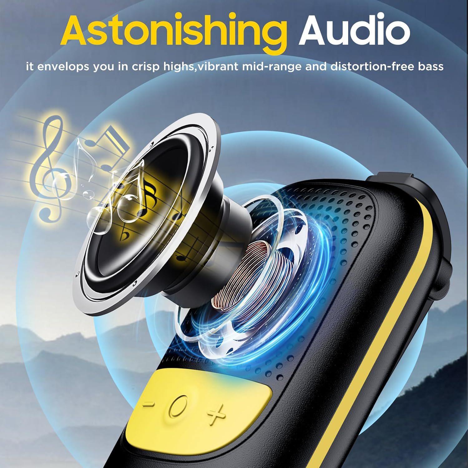 Outdoor sports clip-on portable Bluetooth speaker long battery life wireless audio built-in microphone call noise reduction