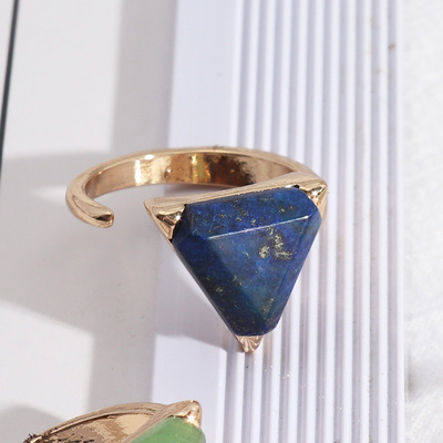 Design Development Accessories Natural Amethyst, Lapis Lazuli Inlaid Exquisite Open Ring