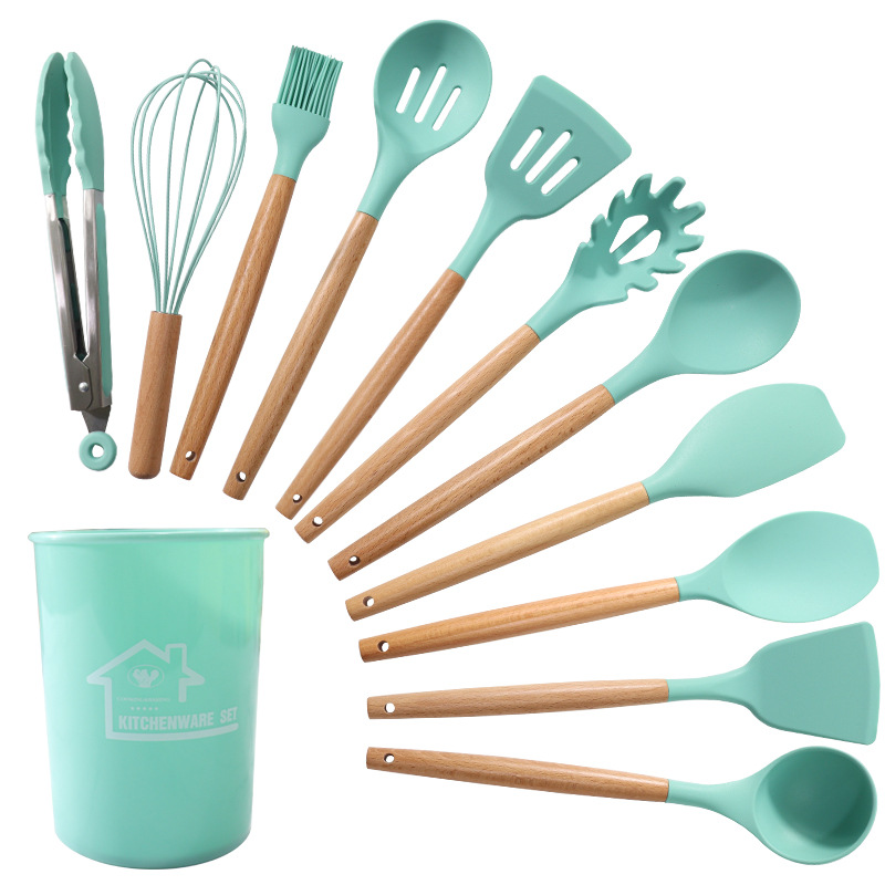 Silicone Spatula and Soup Spoon 12-Piece Set Non-Stick Silicone Spatula Household Food Grade Silicone Spatula Silicone Kitchenware Set