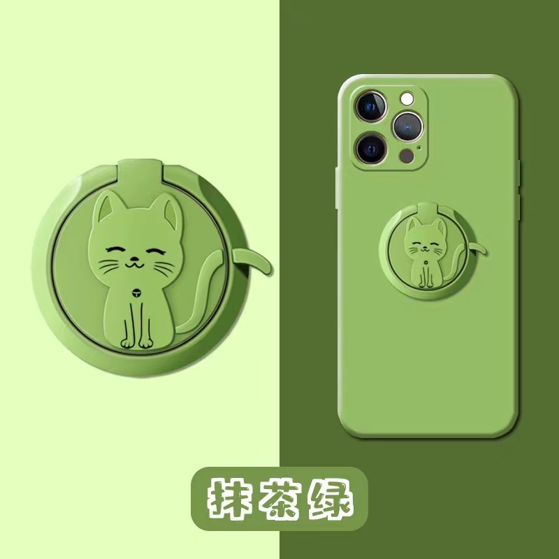 Metal ring phone stand back sticker cat cartoon animal alloy portable