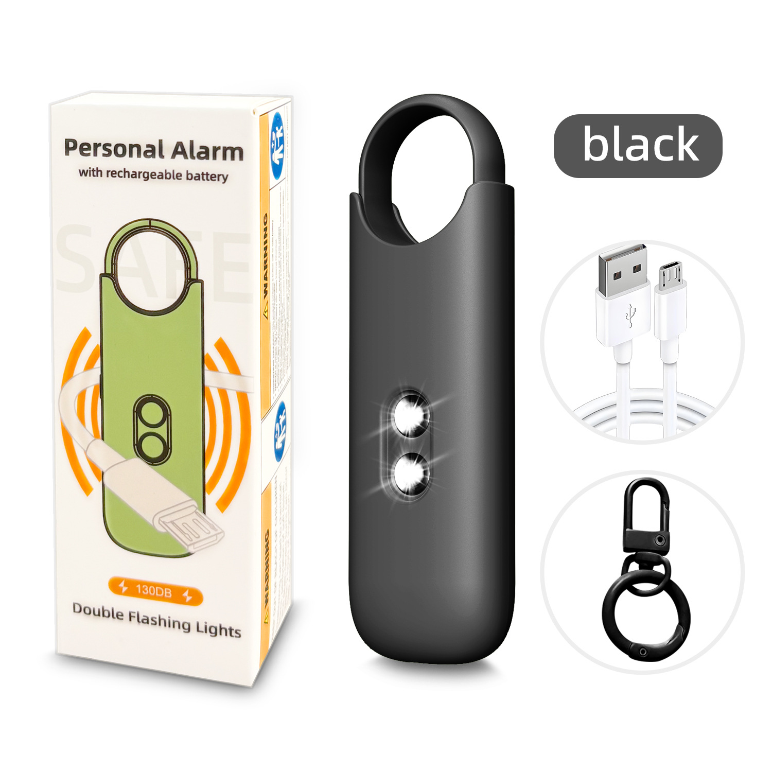 Charging Alarm Outdoor Portable Women Self-defense Dual Strobe Light Sound and Light Anti-wolf Self-defense Portable for Women