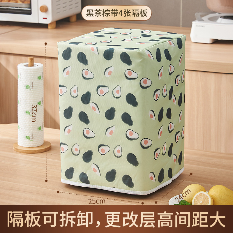 透气防尘收纳盒 大号五层黑茶棕+防尘罩