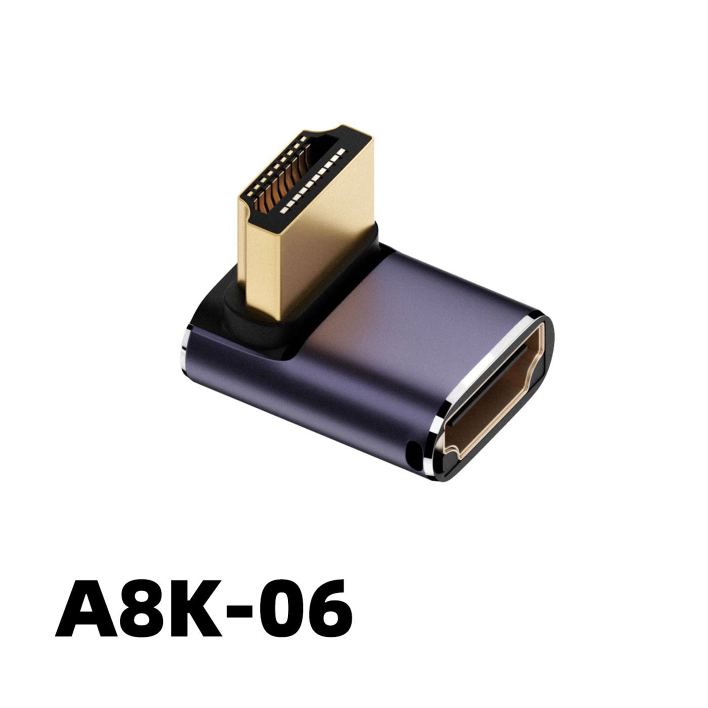8K HDTV2.1 Male to Female Upward 90 Degree 270 Degree Adapter AM/AF Computer TV Ultra HD Adapter