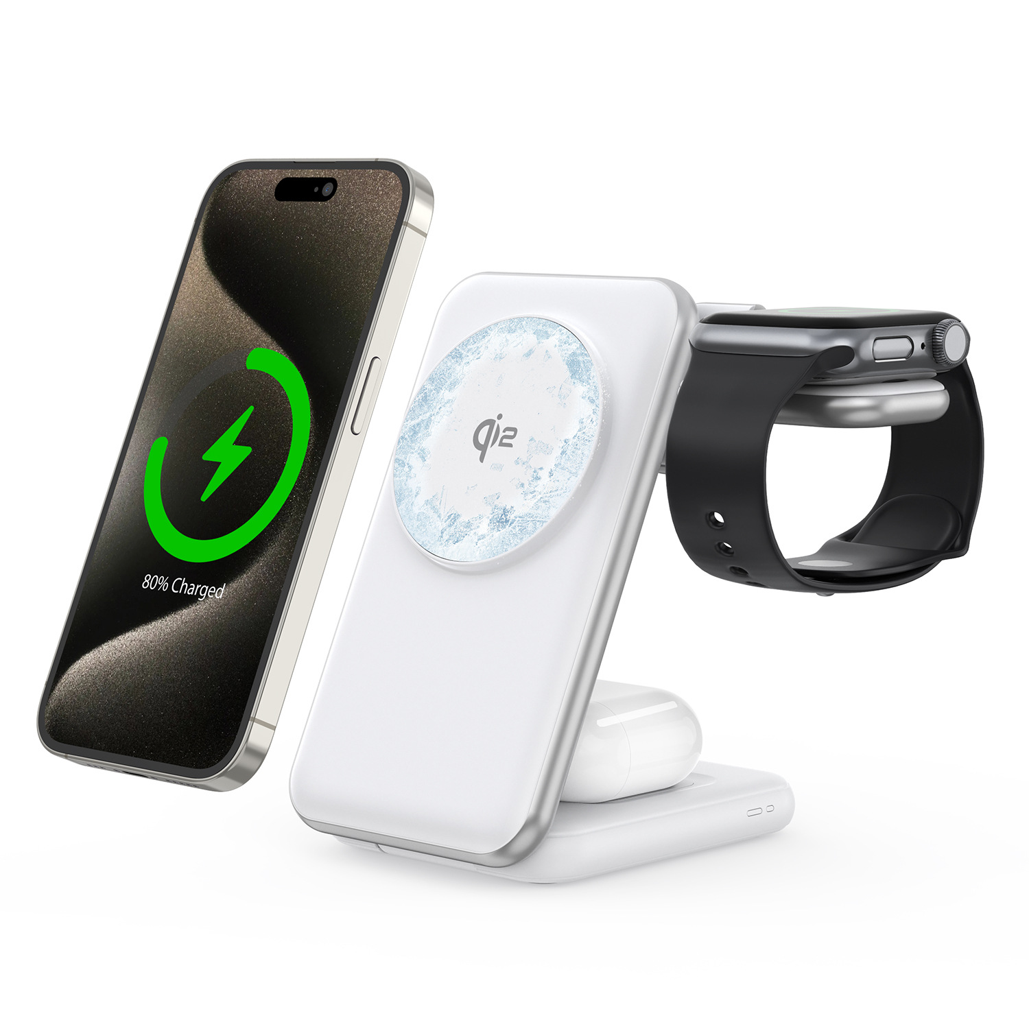 Qi2.2 three-in-one wireless charger with semiconductor cooling, foldable three-in-one wireless charger, suitable for Apple 17