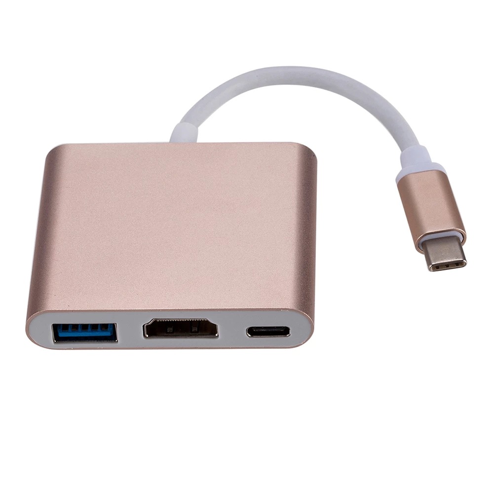3-in-1 Docking Station Type-C to HDMI 4K Multi-function Converter USB 3.0 Supports Multi-port Conversion