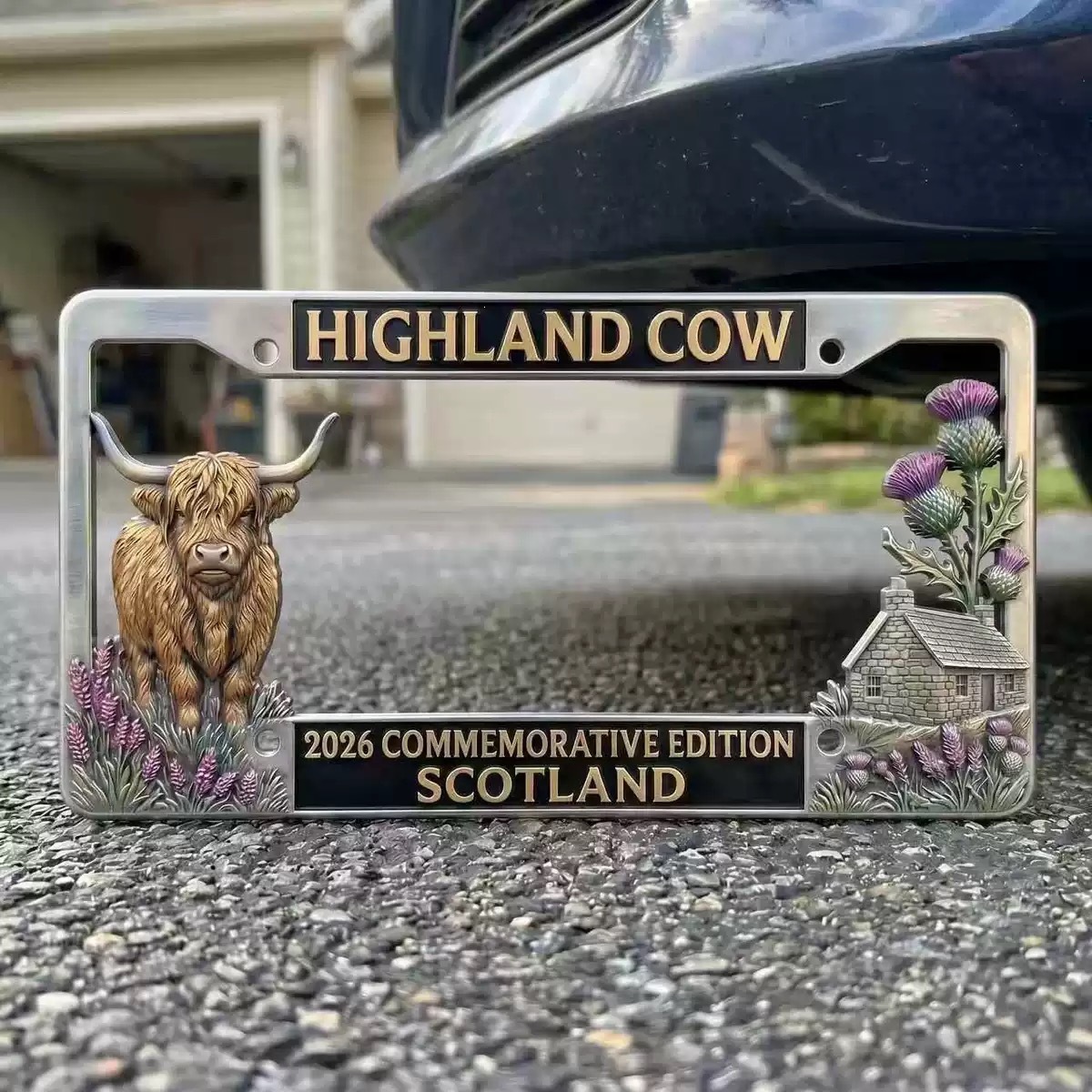 Highland Cow Commemorative Edition License Plate