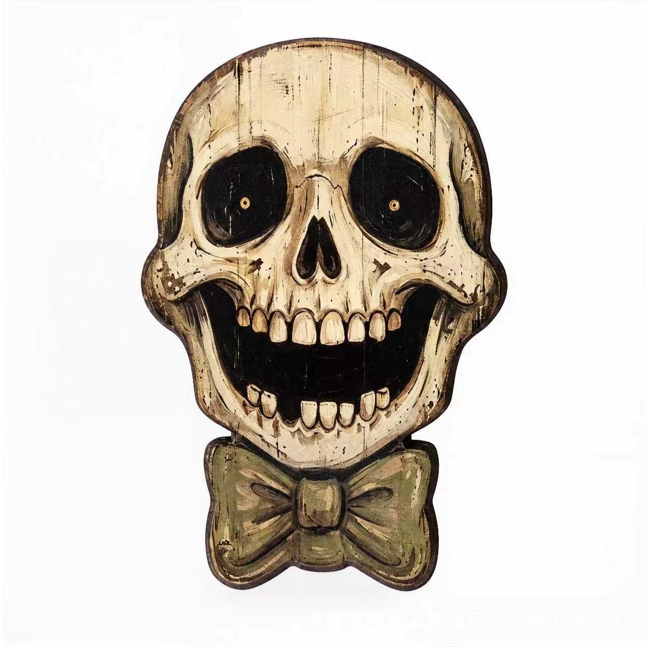 Halloween Wooden Tabletop Tray Ornament Ghost Black Cat Pumpkin Owl Home Window Display Decoration