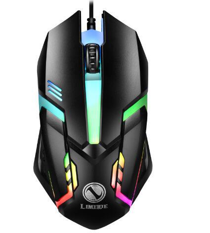 LIMEIDE Upgraded GTX350 Illuminated Keyboard Mouse USB Mechanical Feel Wired Spherical Keycap Set