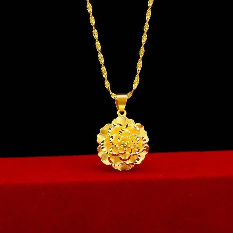 Peony flower pendant ethnic style gift for women