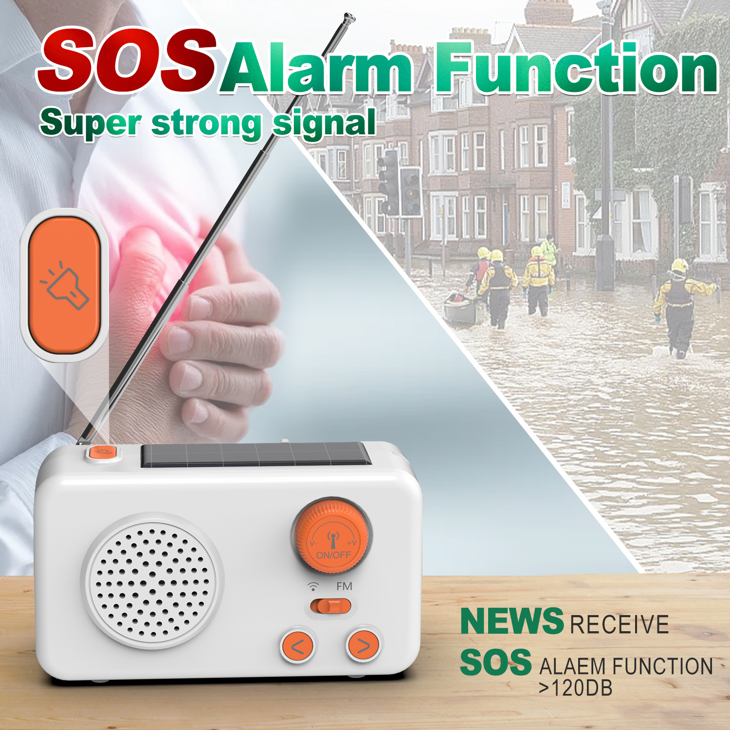 New Solar Emergency Integrated High-Endurance Power Bank, Hand-Crank Generator, Portable Disaster Preparedness Emergency Radio