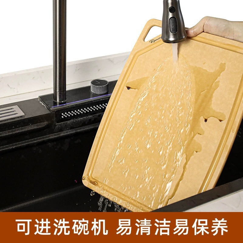 Pine fiber cutting board household baby food fruit and vegetable double-sided non-mold high density anti-slip chopping board hangable cutting board