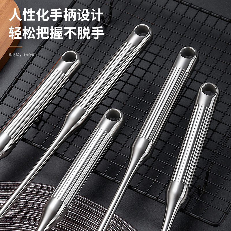 316 stainless steel spatula Roman column handle thickened wok spatula spoon slotted spoon household wok spoon soup spoon set