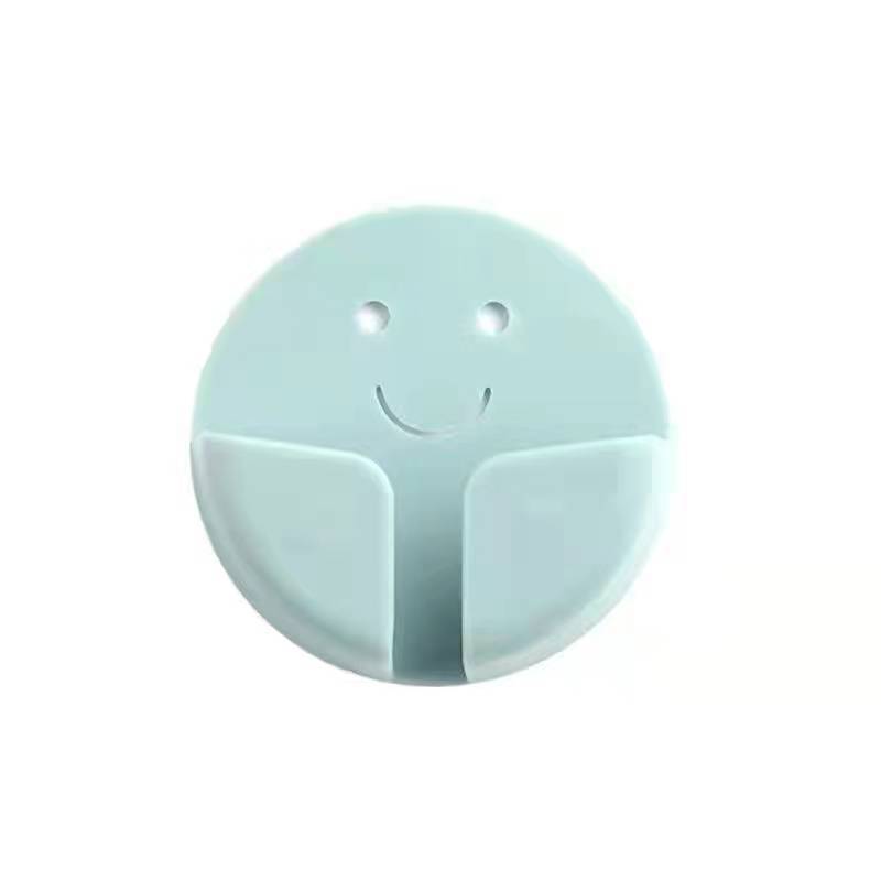Smiley Face Plug Hook No-Drill Plug Fixer Data Cable Charger Power Plug Socket Hook
