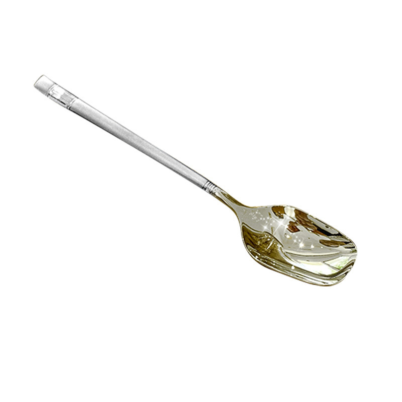 Stainless Steel Spoon Lantern Spoon Household Gold Long Handle Dessert Spoon Ice Cream Spoon Restaurant Soup Spoon