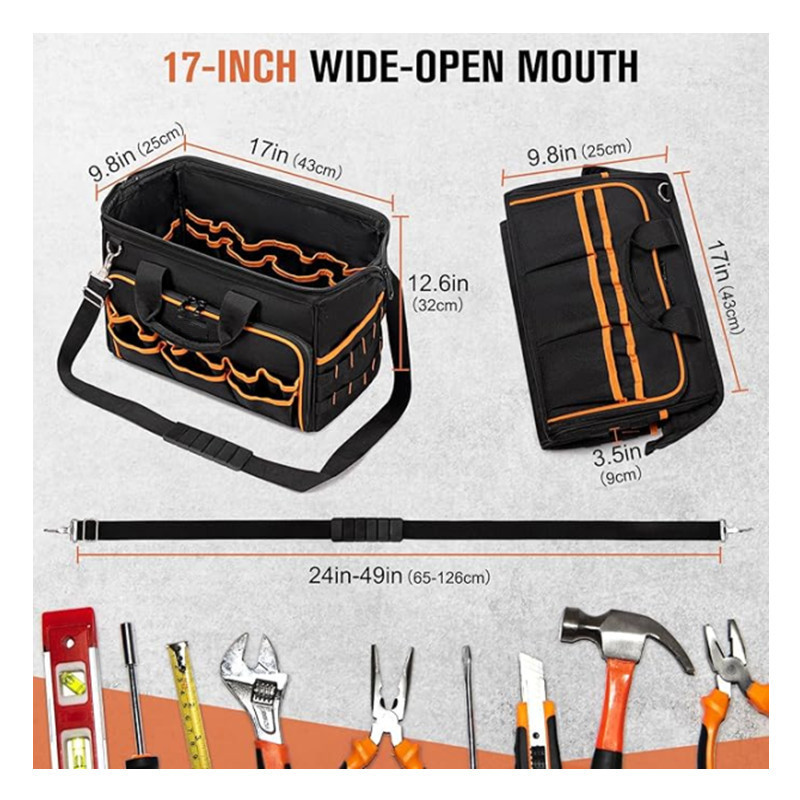 New 17-inch Heavy Duty Tool Bag Thickened Oxford Cloth Portable Handheld Storage Tool Bag