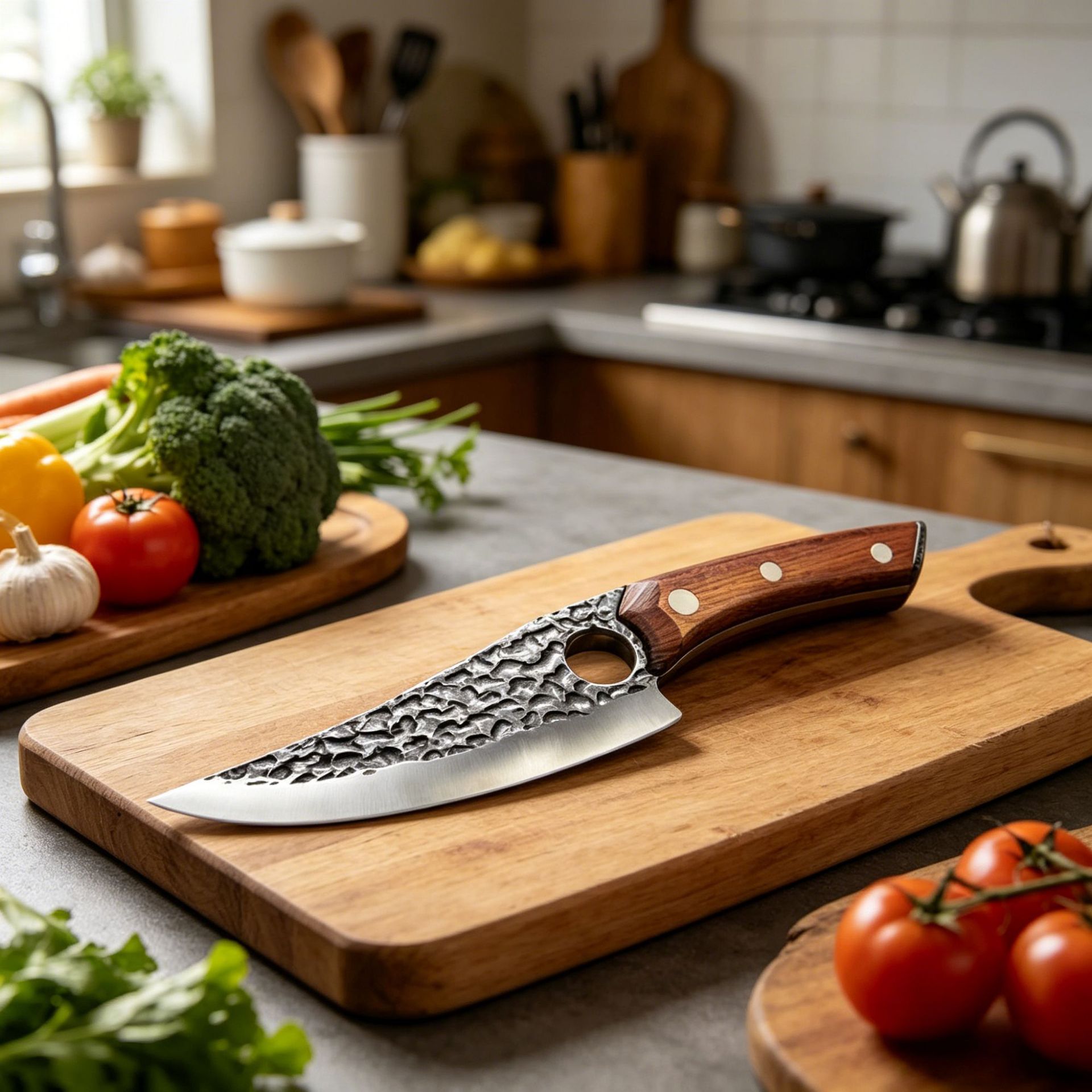 Hand Forged Knife Boning Curved Knife Outdoor Portable Camping Meat Knife Butcher Knife