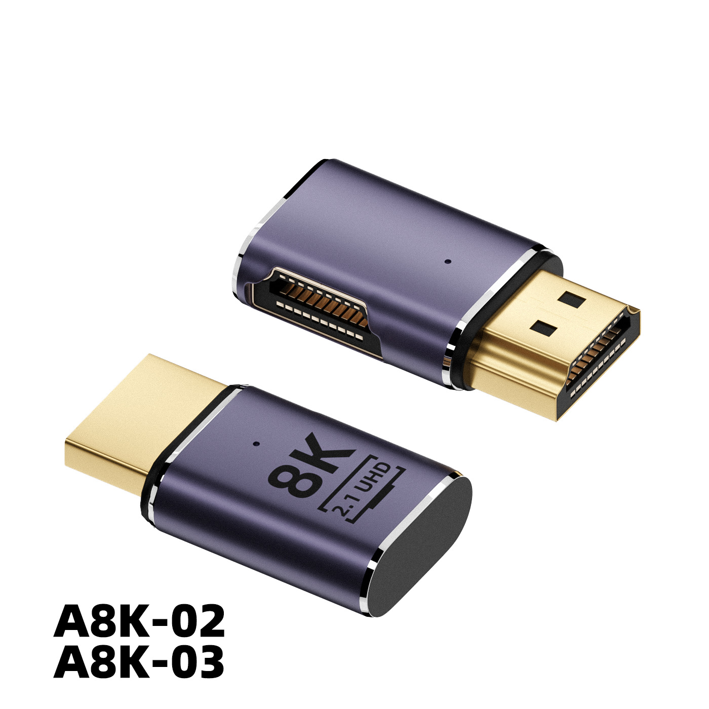 8K HDTV2.1 Male to Female Upward 90 Degree 270 Degree Adapter AM/AF Computer TV Ultra HD Adapter