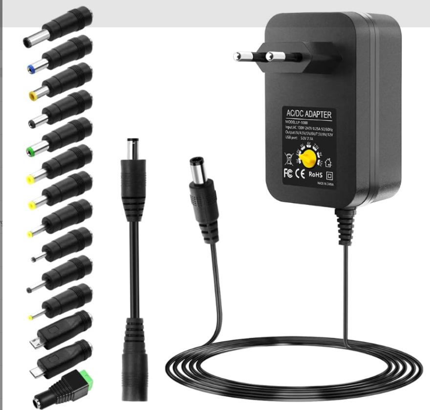 Power adapter 30W multi-function US standard charger 5V9V12V adjustable adapter high efficiency