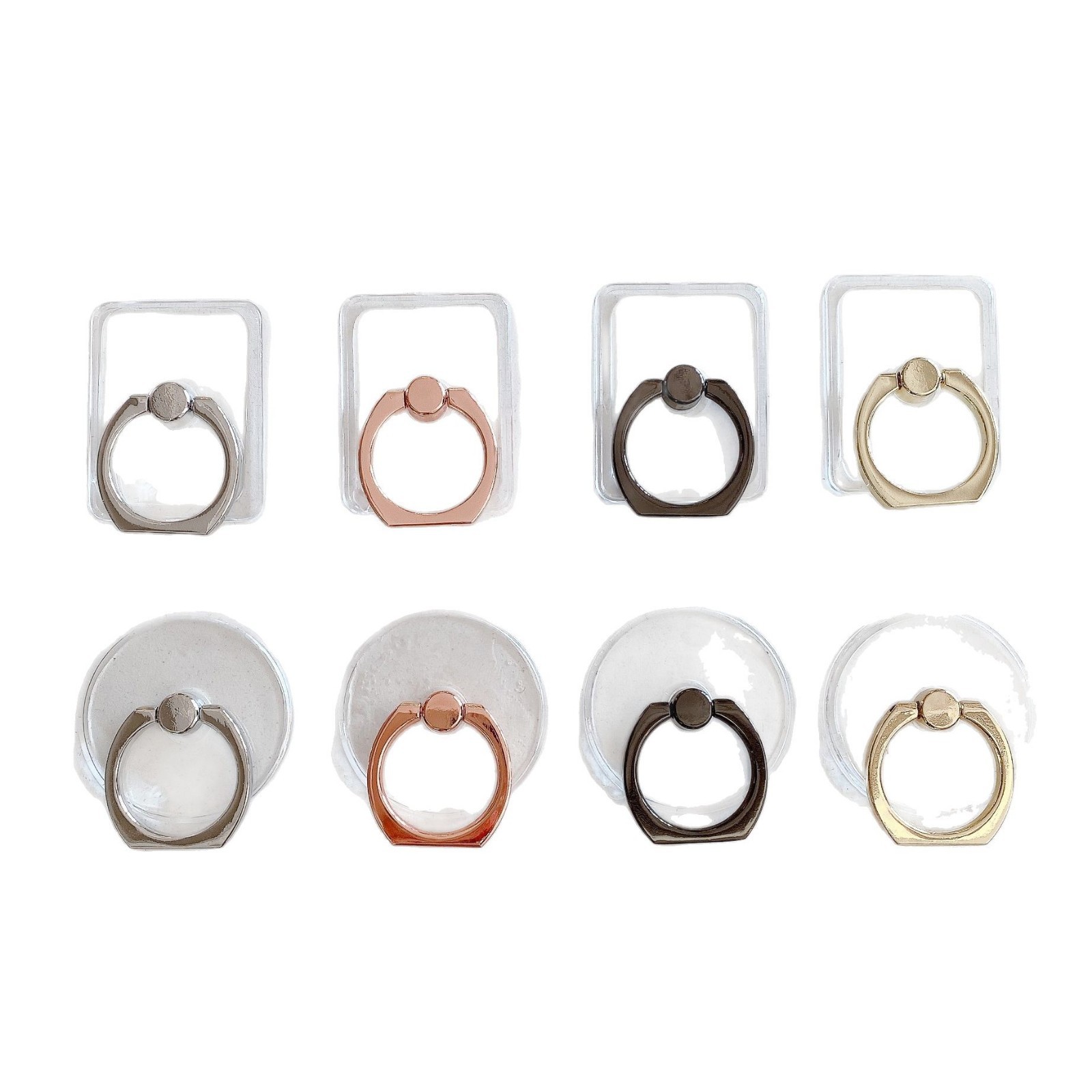 Electroplated crystal ring stand transparent acrylic round phone four-color lazy tablet