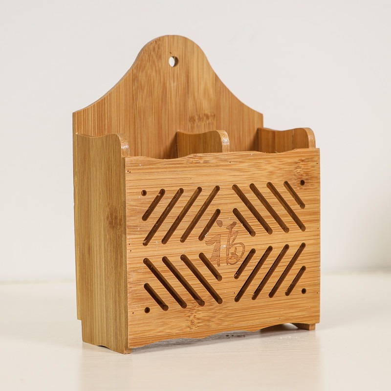 Bamboo chopstick holder draining chopstick rack household chopstick holder wall-mounted chopstick box storage rack kitchen supplies