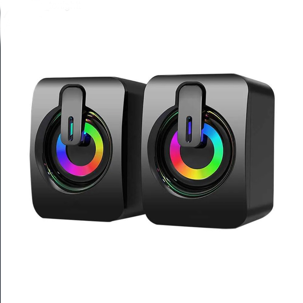 Long-term notebook small audio, RGB colorful light subwoofer, USB 3.5 notebook home computer speaker