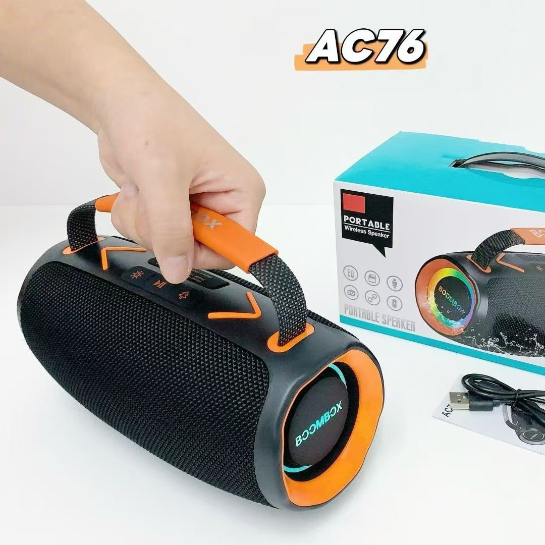 New product AC76 dual speaker portable Bluetooth speaker outdoor 30W high-power subwoofer portable RGB light audio