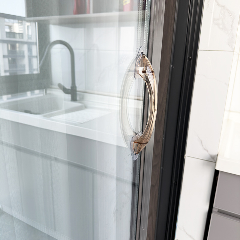 No-drill balcony large sliding door auxiliary handle, bathroom glass sliding door handle, cabinet drawer adhesive door pull