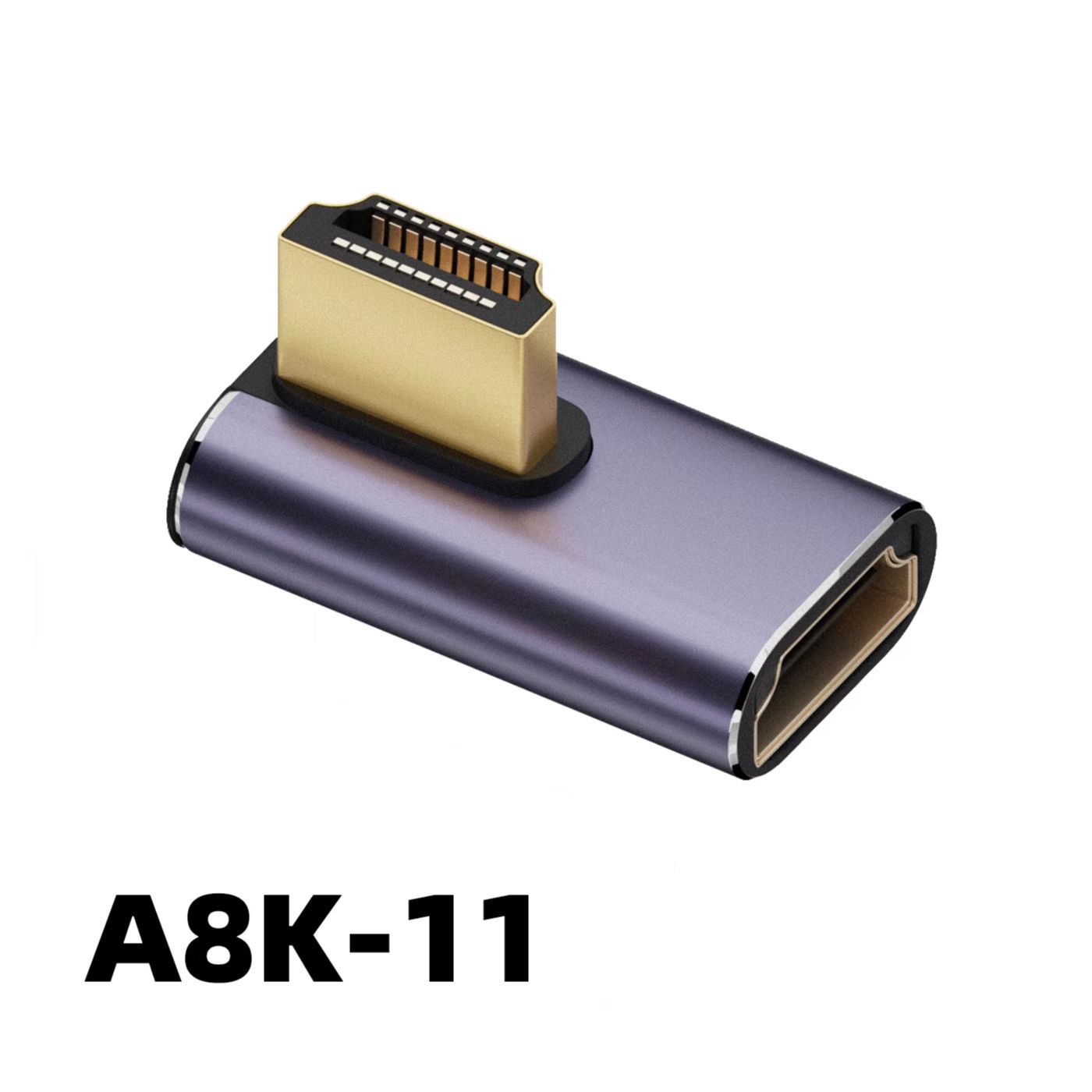 8K HDTV2.1 Male to Female Upward 90 Degree 270 Degree Adapter AM/AF Computer TV Ultra HD Adapter