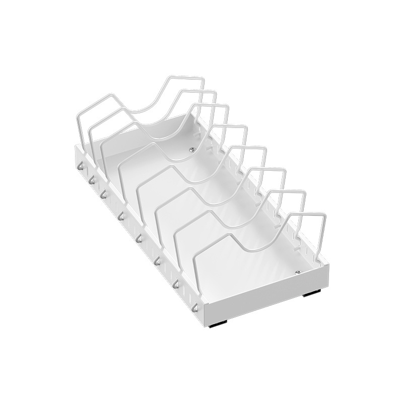 Adjustable pot storage rack kitchen pot rack shelf cabinet counter dish rack household pot lid rack pull-out