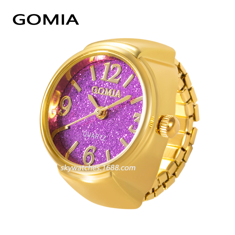Ring Watch for Women, New Simple Digital Glitter Watch Student Finger Ring Watch Gold Finger Watch