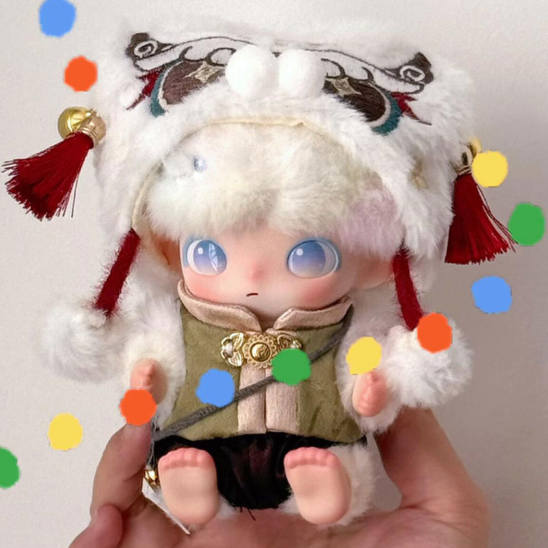 Only doll clothes] Suitable for DIMOO Newborn Diary series 15cm vinyl doll clothes lion dance set