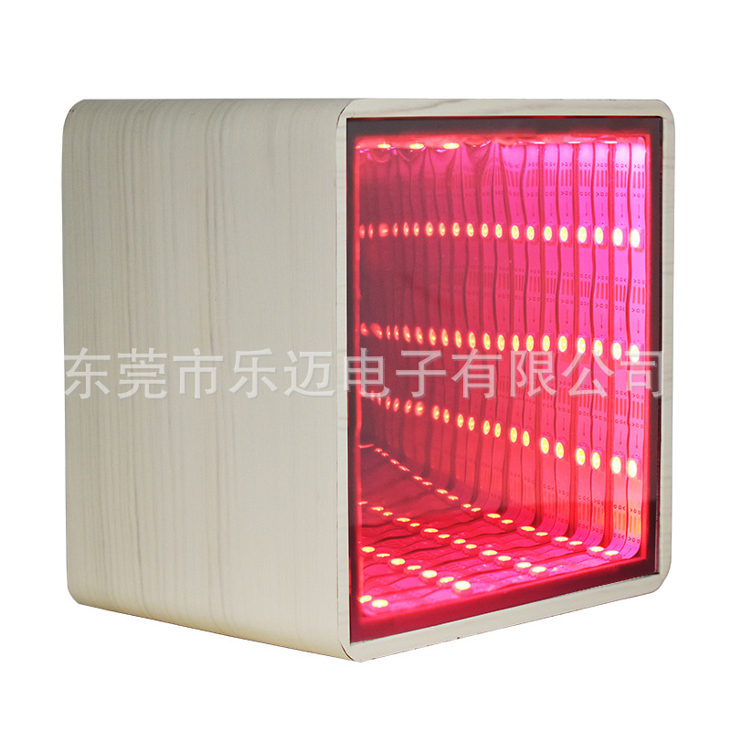 New Gift Wireless Bluetooth Light Atmosphere Lamp Desktop Speaker Colorful Subwoofer Audio Wooden Box