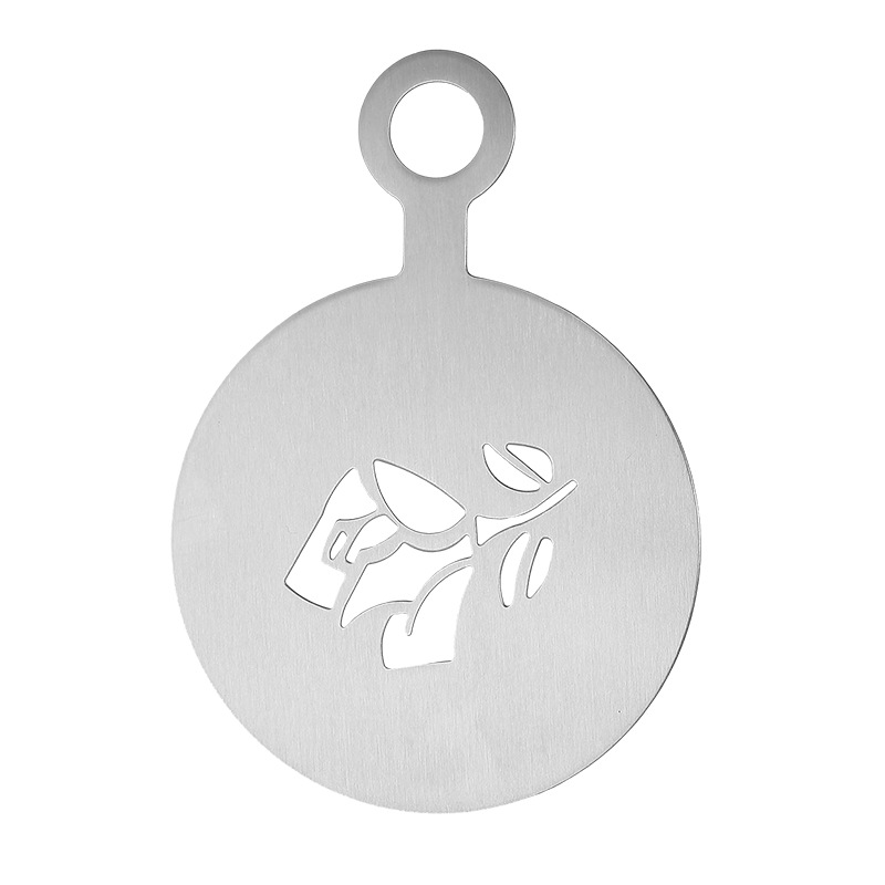 Coffee latte art stencil mold, stainless steel fancy coffee piping mold, milk foam stencil, spray powder stencil