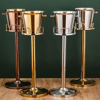 Stainless steel European-style ice bucket bar party KTV champagne bucket ice bucket red wine bucket ice bucket stand