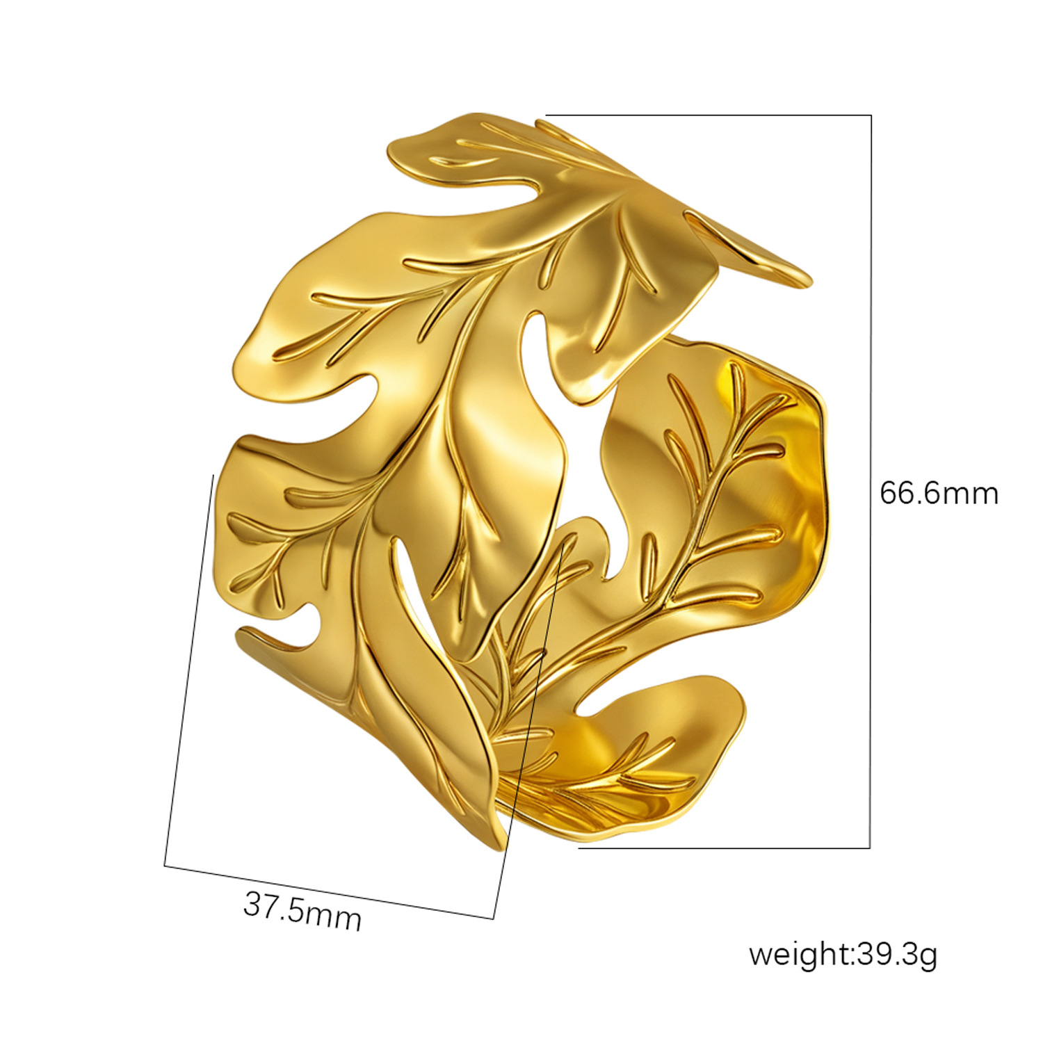 Exclusive stainless steel open bangle for women, C-shaped oil-pressed bracelet accessory
