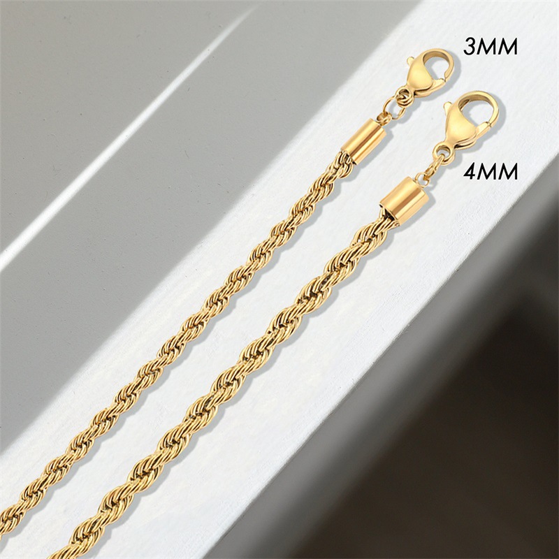 eManco New Twist Chain Bracelet Women Hip Hop Punk Gold Stainless Steel Bracelet Gold Plated Hand Jewelry Accessories