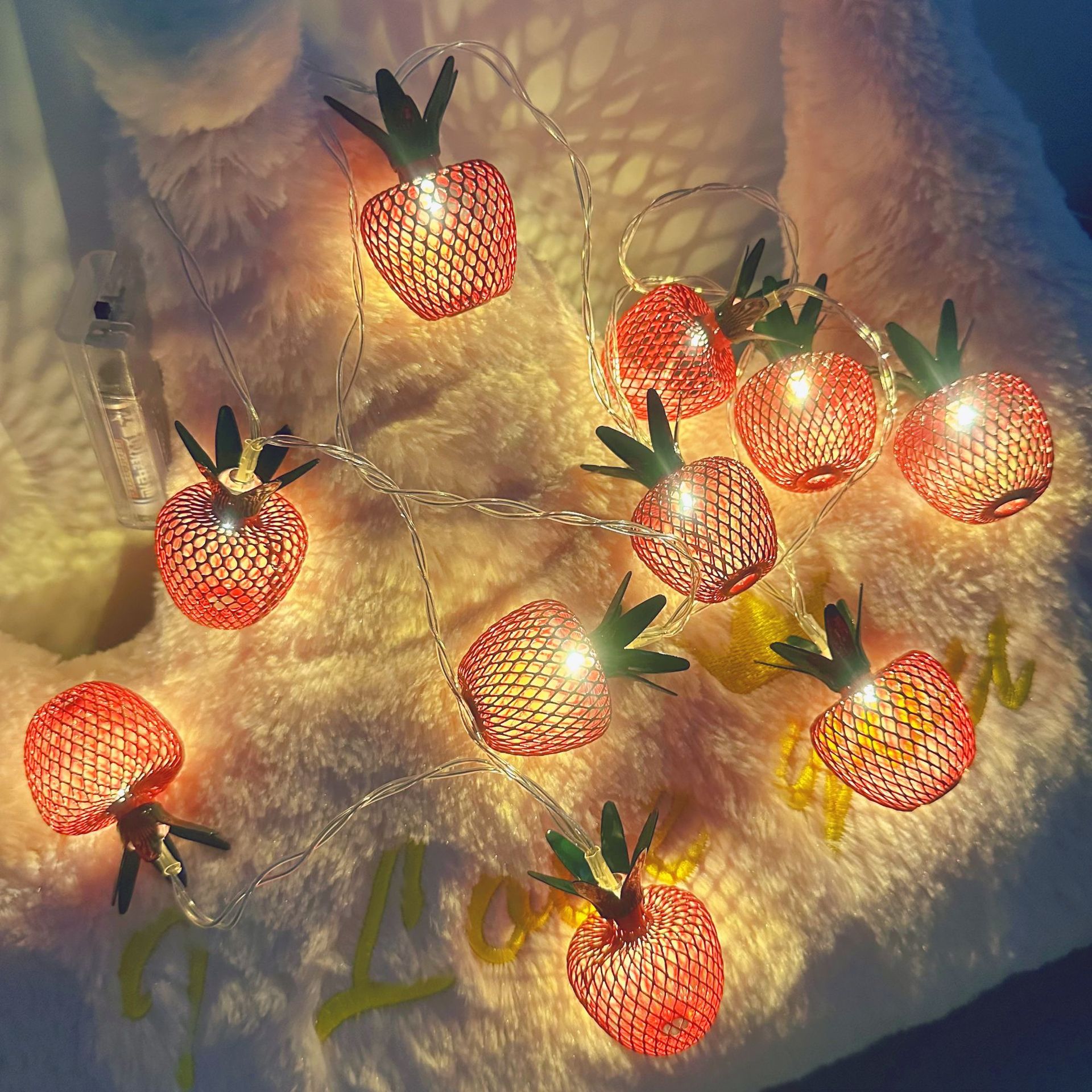 Grid Apple Light String USB Christmas Birthday Party Room Courtyard Decorative Lights Fruit Light String