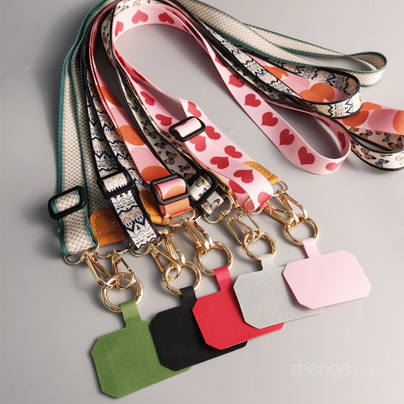 Zhenge phone strap crossbody solid color side long neck adjustable back strap detachable multi-use back strap simple