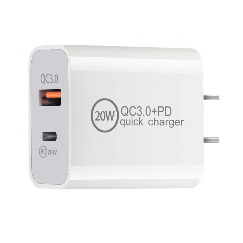 Original QC3.0 US Standard Dual Port PD20W Phone Charger for Apple US Standard Fast Charging Charging Head