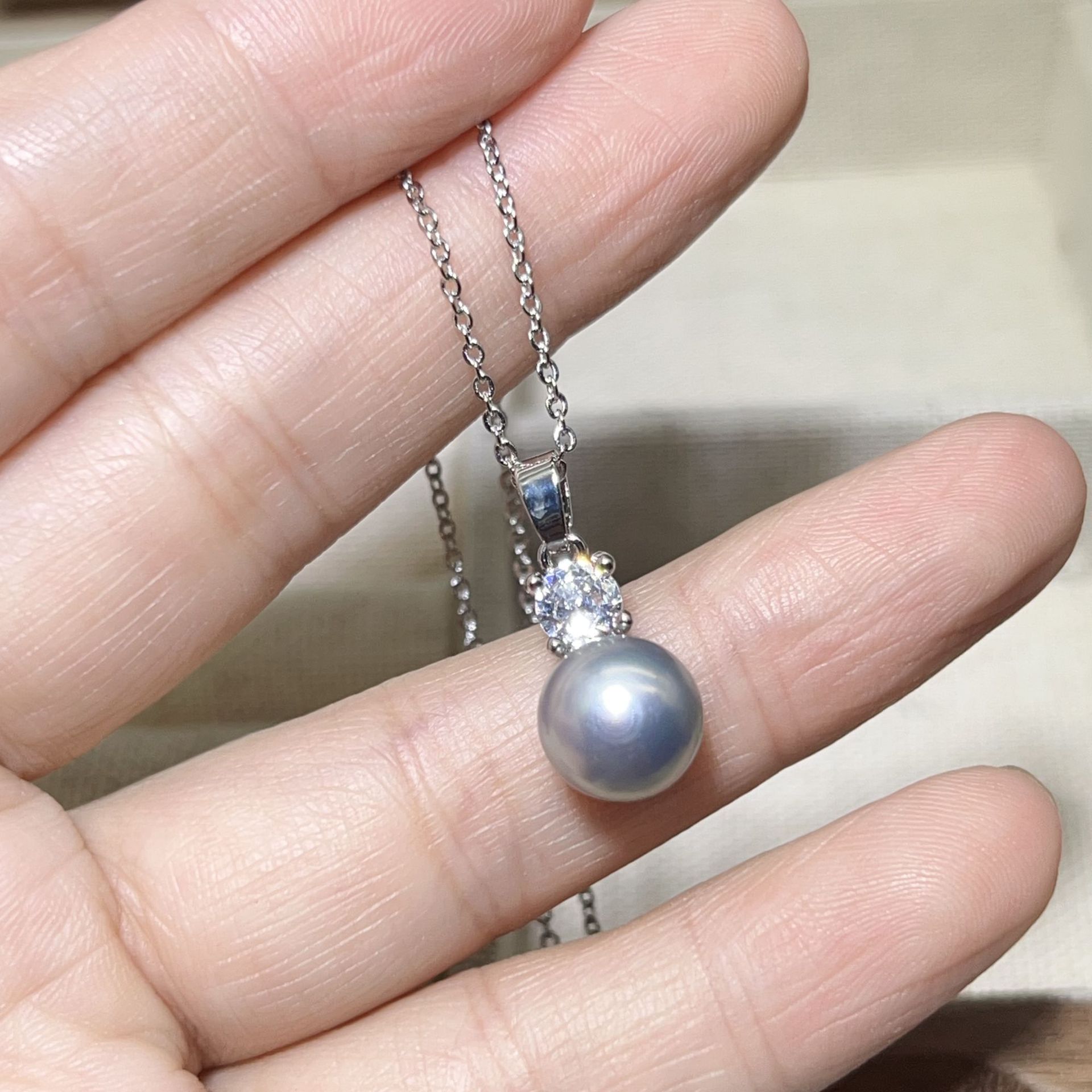Princess 925 Silver Needle Earrings Natural Freshwater Pearl 7-8mm Surface Basically Flawless Earrings Small Batch Sample