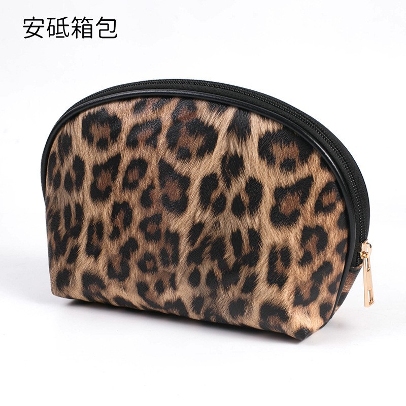 New Leopard Print Dumpling Cosmetic Bag Large Capacity Multifunctional Portable Storage Bag Three-Piece Set Women's Bag