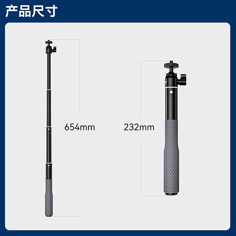 Taixun Aluminum Alloy Waterproof Ball Head Selfie Stick for DJI Osmo 360/Action5/4 Diving Pole for GoPro13
