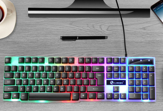Limei GTX300 Punk Keyboard Backlit Gaming USB Wired Floating Keyboard Mouse Combo EBAY